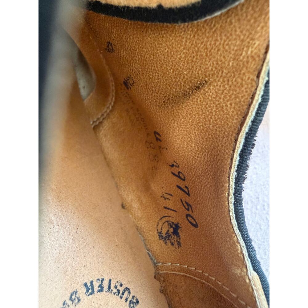 Vintage Buster Brown Black Velvet Leather Saddle Oxford Lace up Kids 9 Retro - Picture 6 of 6